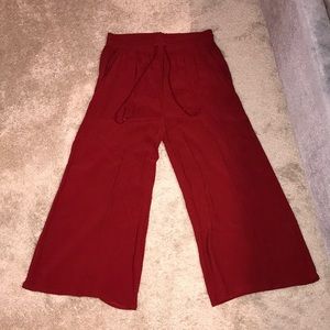 Forever 21 Red Wide Leg Capris